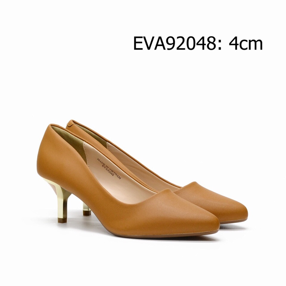 Giày công sở EVA92048 cao 4cm thiết kế gót nhọn phối kim loại nổi bật, trẻ trung
